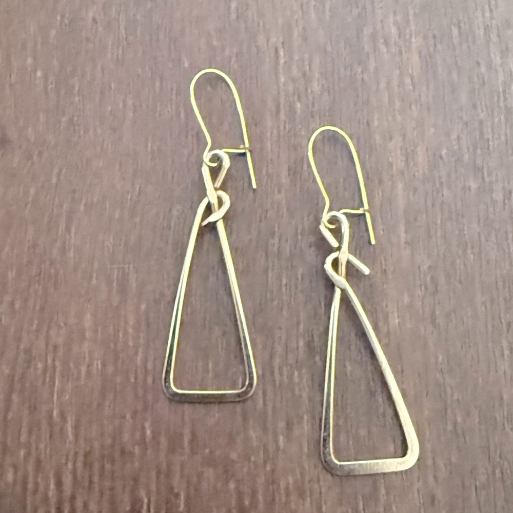 Bundle 3 for 50% off 1970s Deadstock Gold Tone Wire Triangle Earrings